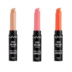 Lot of 3 Nyx High Voltage Lipsticks, Flawless, Sweet 16, & Free Spirit